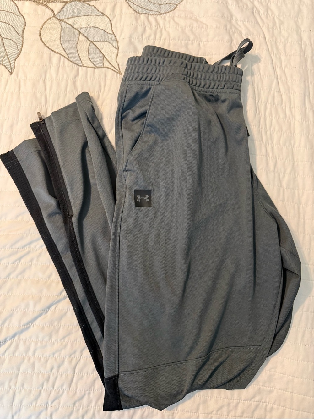 Under Armour Gray Kids' Athletic Joggers with Zip Ankles